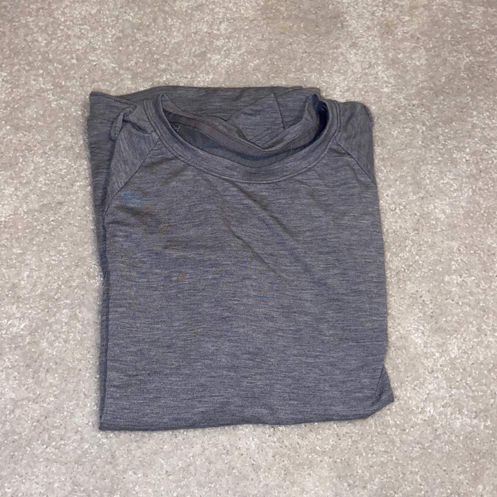 Grey athleta short sleeve, mesh in the back, Large in kids but fits me (an xs)!!